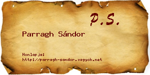 Parragh Sándor névjegykártya
