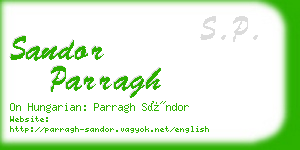 sandor parragh business card